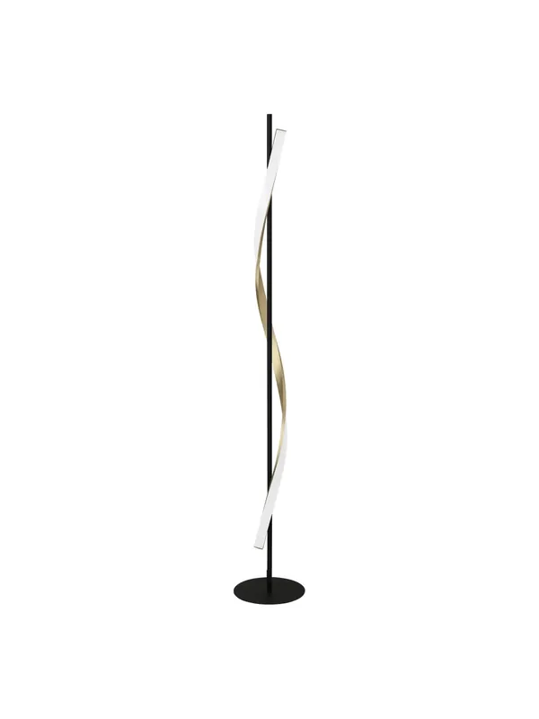 Piantana lampada da terra a led moderna design nero e ottone GL1969 Economico