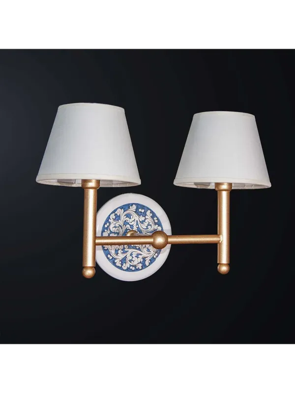 Applique classico in metallo e ceramica a 2 luci BGA 3634/a2 Direttamente Dal Produttore