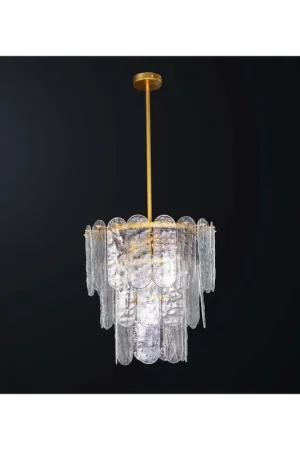 Lampadario contemporaneo in vetro fusione trasparente a 5 luci BGA 3627/40 Saldi