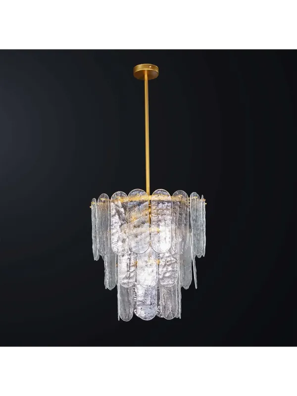 Lampadario contemporaneo in vetro fusione trasparente a 5 luci BGA 3627/40 Saldi