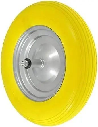 RUOTA CARRIOLA GOMMA PIENA ANTIFORATURA Ø 360x85 mm con perno passante 210mm Miglior Prezzo
