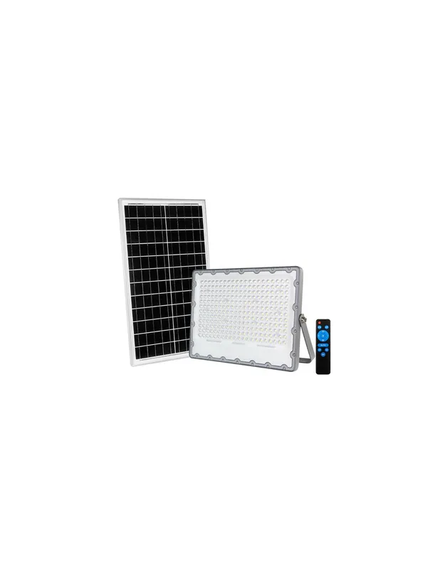 Proiettore esterno led con pannello solare 200w silver 2900lm 4000k Affare