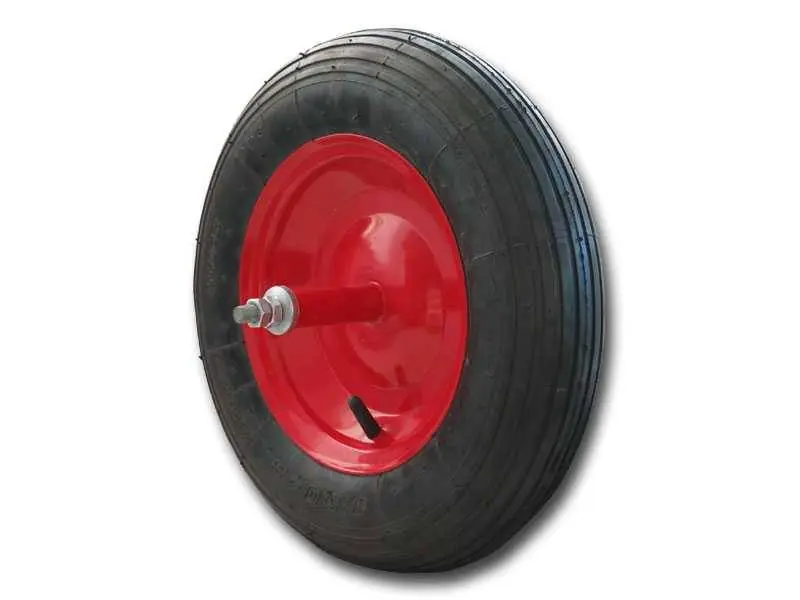 RUOTA CARRIOLA PNEUMATICA PERNO LUNGO 20cm Professionale
