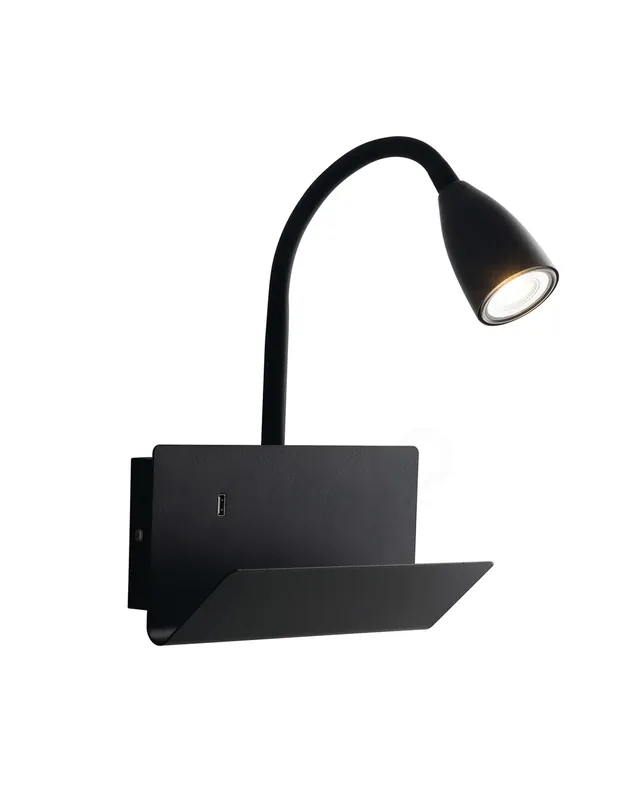 Applique Gulp Nero Usb 1Xgu10 23X49X27Cm Spedizione Espresso