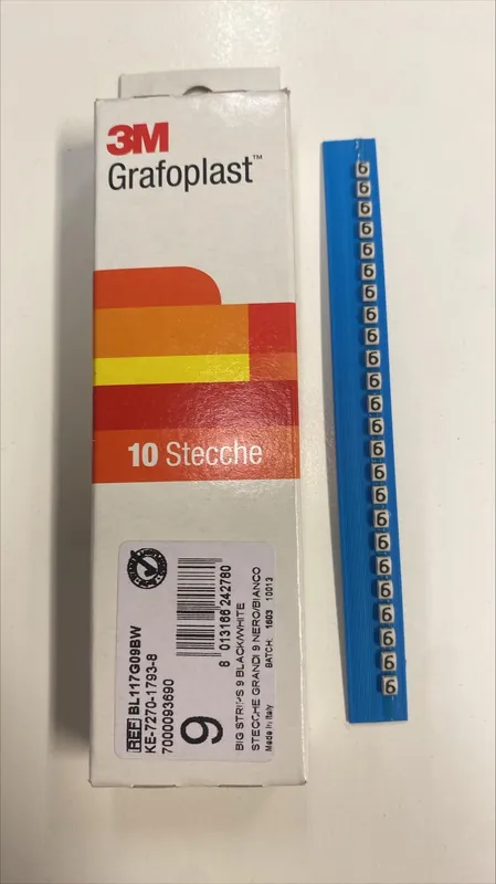 Promozione Esclusiva Segnacavi numerici 9 BL117G09BW per cavi 3M Grafoplast