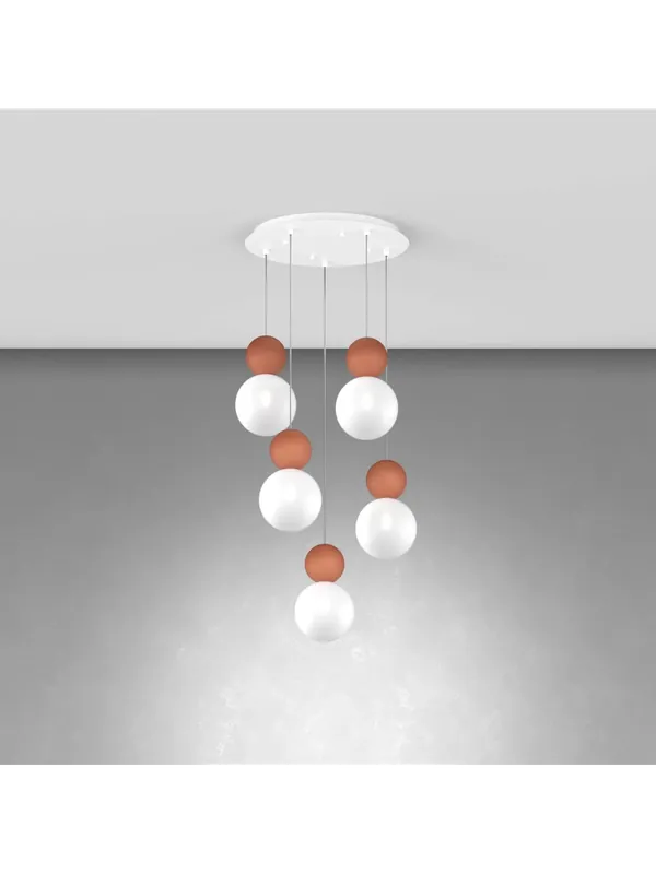Ultimissimo Modello Lampadario moderno design con sfera colorata 5 luci tpl 1077