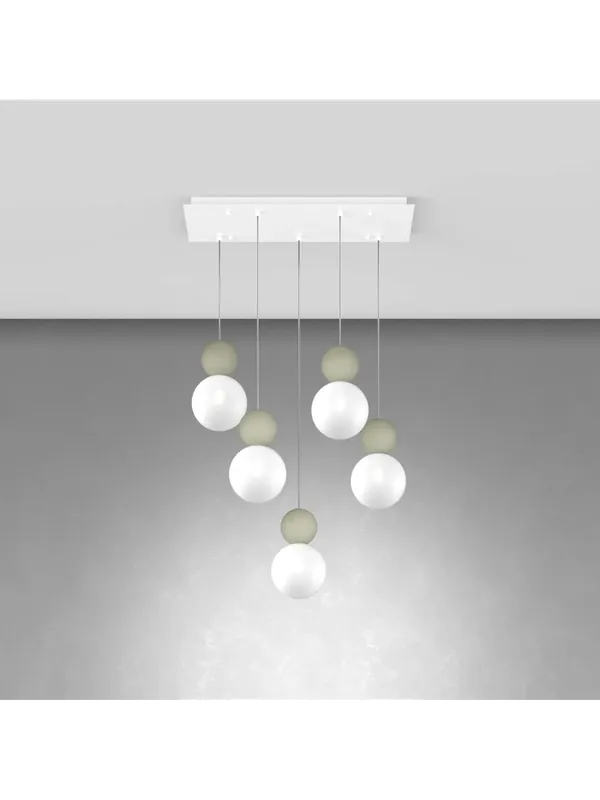 Lampadario moderno design con sfera colorata 5 luci tpl 1076 Esclusivo
