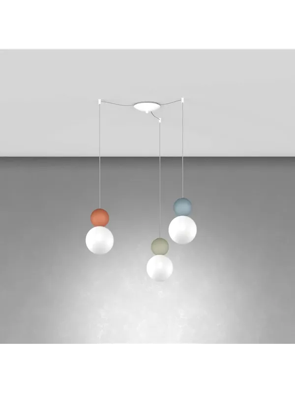 Bestseller Lampadario a sospensione moderno design con sfera colorata 3 luci tpl 1072