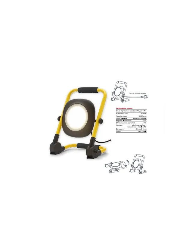 Miglior Prezzo Proiettore da cantiere esterno IP65 50w 3500lm portatile 220V