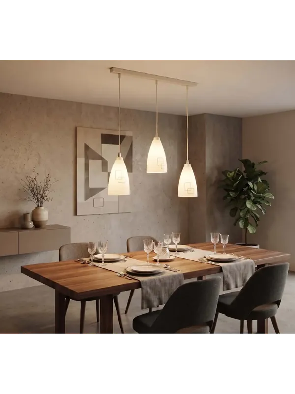 Lampadario a sospensione contemporaneo in metallo e vetro a 3 luci BGA 3643-st3 Quantità Limitata