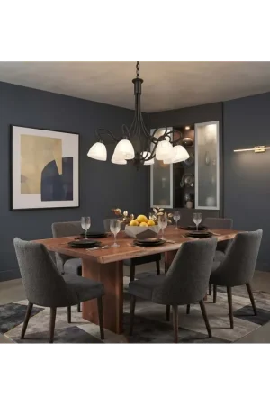 Lampadario contemporaneo in metallo nero e vetro a 8 luci BGA 3642-8 Offerta Speciale