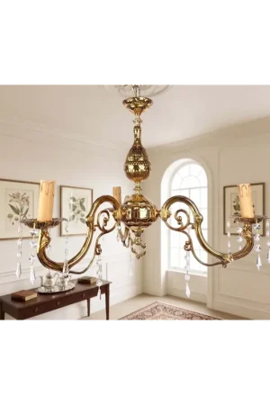 A Buon Prezzo Lampadario classico a 3 luci oro antico con cristalli Frc 4354/3