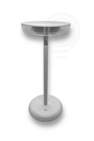 Acquista Ora Lampada da tavolo ricaricabile a batterie in metallo e Abs verniciato per uso interno/esterno bianco