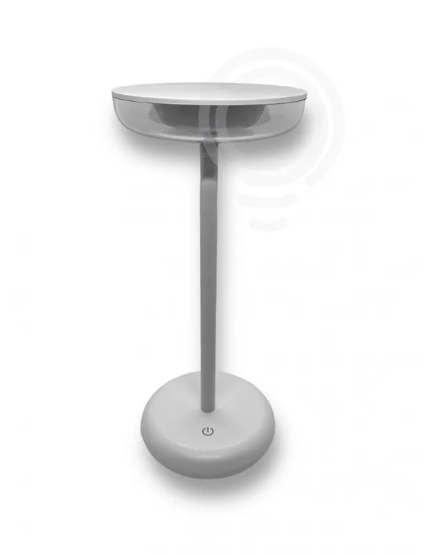 Acquista Ora Lampada da tavolo ricaricabile a batterie in metallo e Abs verniciato per uso interno/esterno bianco