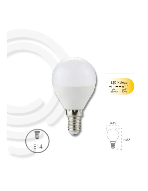 Soddisfatti O Rimborsati Lampadina led globo e14 6w 470lm 6500k 45x80 15000h cri80