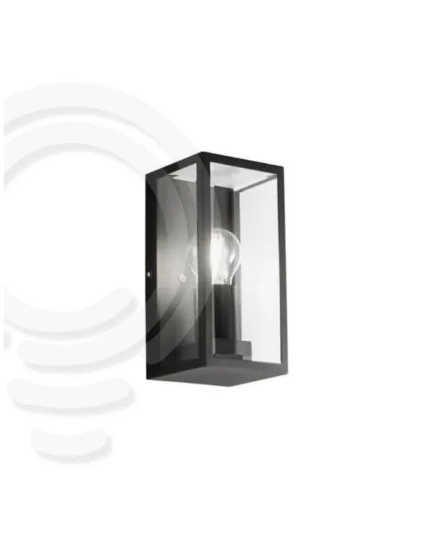 Compra Adesso Applique in metallo nero con diffusore in vetro 1xe27 23 6x11x13 ip44 cm.
