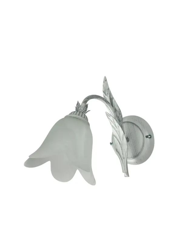 Compra Oggi Stesso Applique in ferro battuto bianco e argento a 1 luce coll. Angy