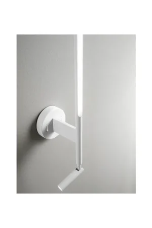 Applique in metallo verniciato a polvere colore bianco con led orientabili a 300° h.55 x 7 x Pr.14 cm Spedizione Espresso