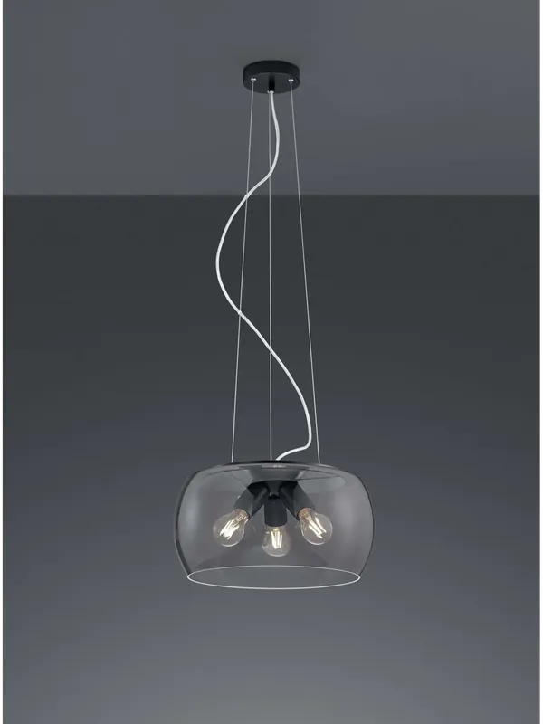 Lampadario a sospensione moderno in vetro fumè a 3 luci TR751 Reso Gratuito