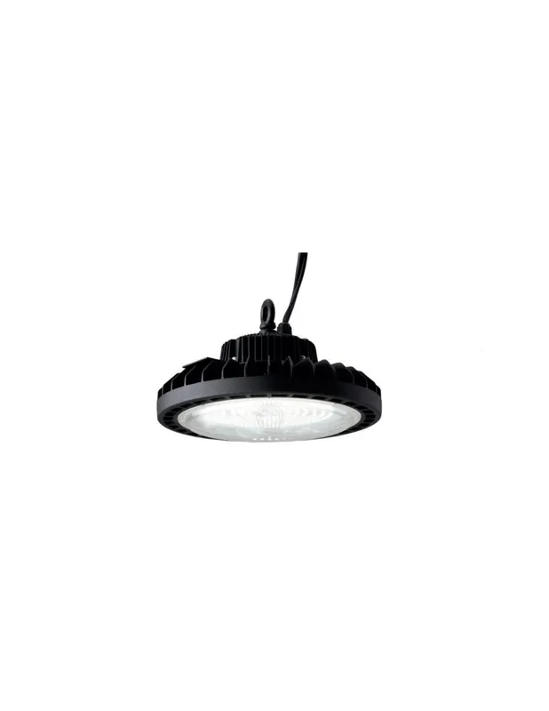 Sconto Faro sospensione alluminio nero cappellone industriale 4000k 21000lm 150w
