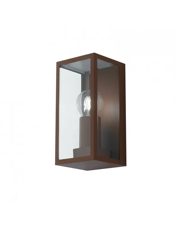 Nuova Collezione Applique da parete in metallo bronzo con diffusore in vetro 1xe27 ip44