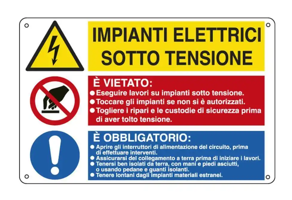 Più Venduto Cartello alluminio Cartelli segnalatori impianti elettrici sotto tensione- 35-31