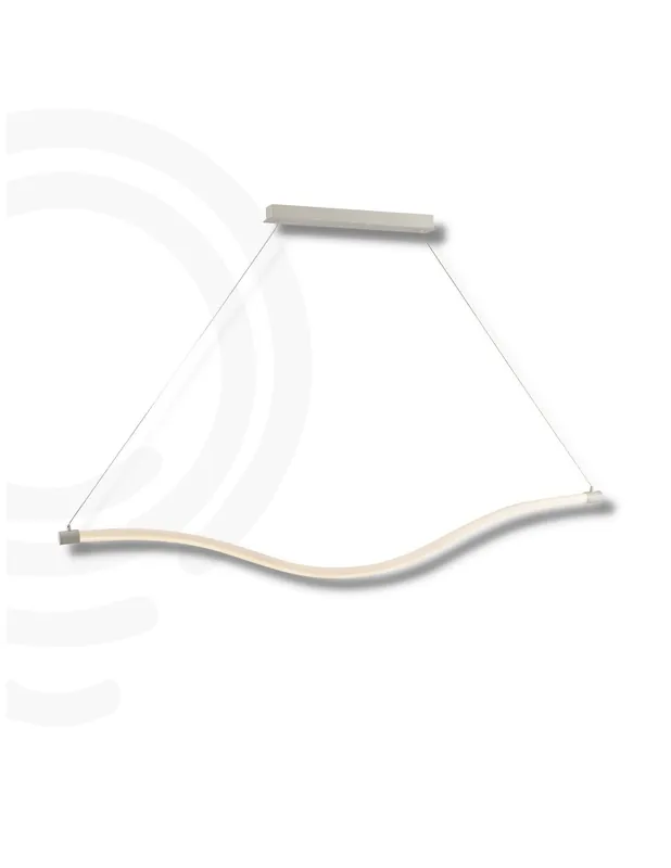 Sospensione led bianco in acrilico e metallo 30w 4400lm 4000k 150x151 5x17 cm. Di Tendenza