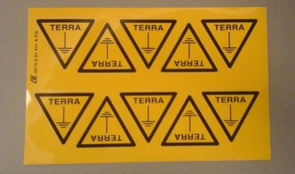 Vendita Finale 10 Etichette adesive Cartelli segnalatori simbolo Terra - 91631-A