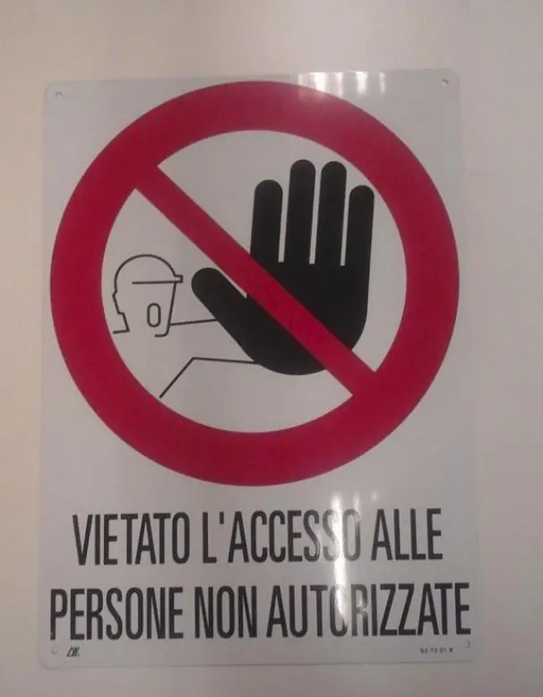 Cartello in alluminio Cartelli segnalatori testo ‘ Vietato l‘accesso alle persone non autorizzate‘ - 62-1201-X Esclusivo