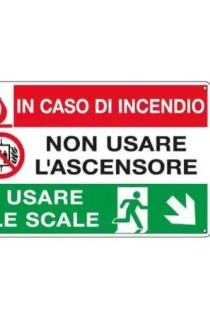 Cartello alluminio Cartelli Segnalatori testo in caso di incendio- EF3537 Prezzo Di Fabbrica
