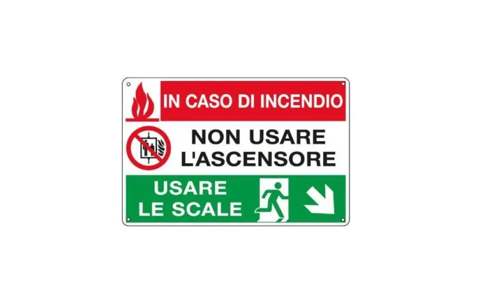 Cartello alluminio Cartelli Segnalatori testo in caso di incendio- EF3537 Prezzo Di Fabbrica