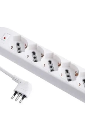 A Buon Prezzo MULTIPRESA 5 SCHUKO + INTERRUTTORE spina piccola 10A, Lunghezza cavo 1,5 metri