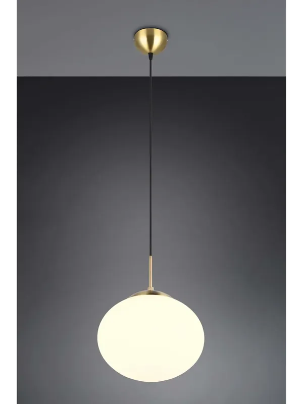 Lampadario moderno a sfera in vetro bianco D.30cm a 1 luce TR744 Professionale