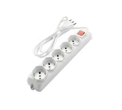Professionale MULTIPRESA 5 SCHUKO + INTERRUTTORE Spina 16A, Lunghezza Cavo 1,5 Metri