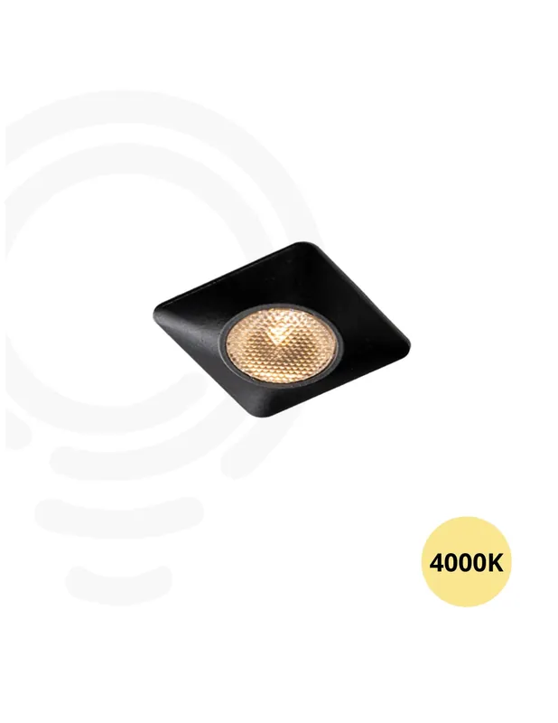 Faretto a incasso led nero in alluminio 1w 100lm 4000k 3 2x3 2x2 2 cm Must-Have