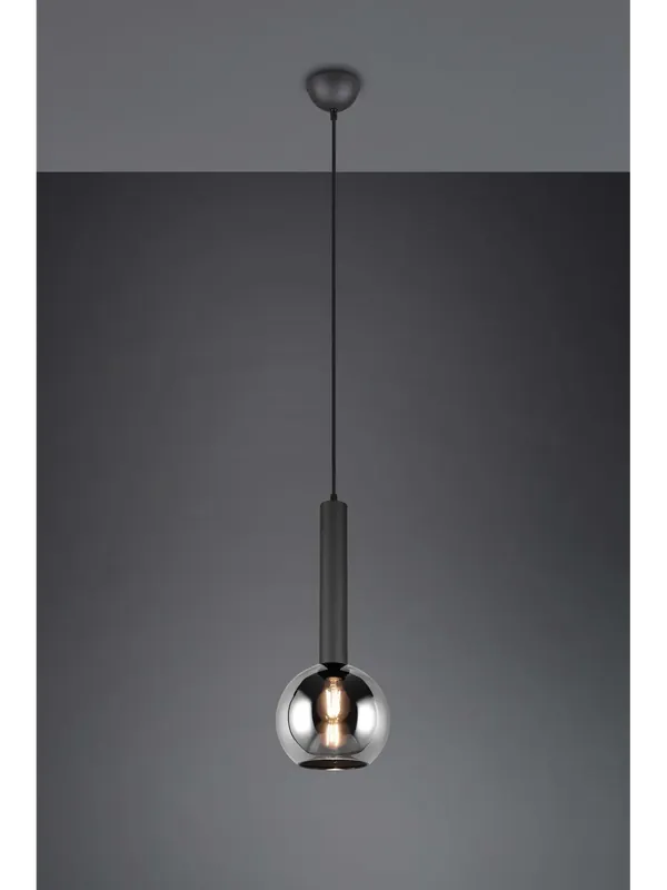 Offerta Limitata Lampadario a sospensione moderno con vetri cromo a 1 luce TR737