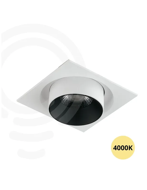 Incasso led estraibile bianco in alluminio 15w 1375lm 4000k 10x10x9 4 cm Nuovo Arrivo