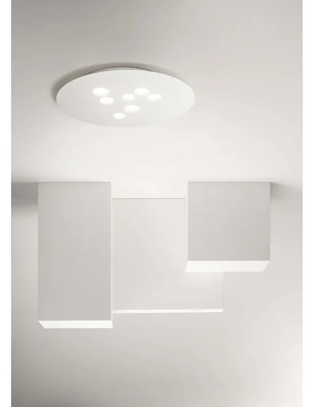 Prezzo Scontato Luna pp GeaLuce plafoniera LED moderna 40X47,5 bianca o tortora