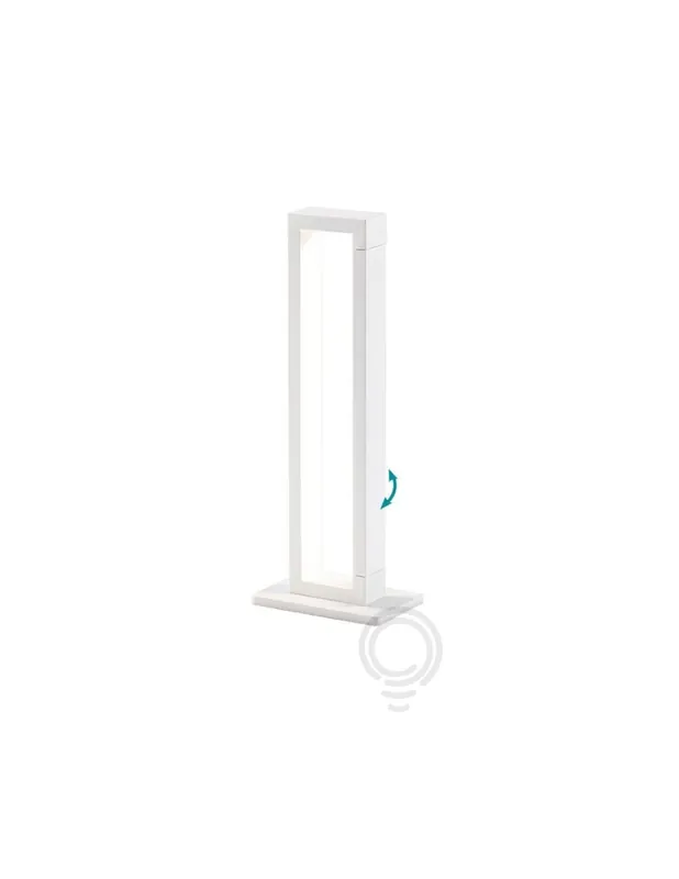 Più Venduto Lampada da tavolo orientabile in metallo verniciato bianco 41x20x15cm