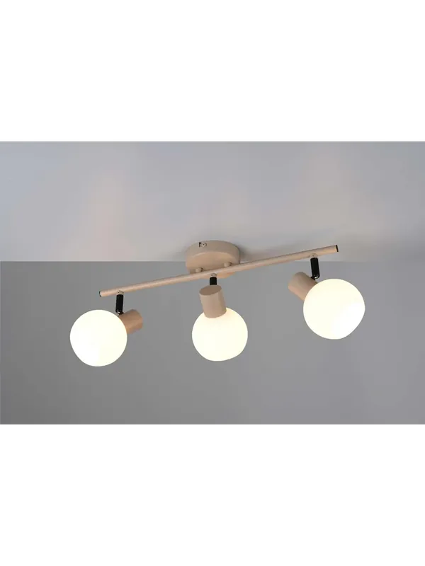 Compra Oggi Stesso Plafoniera faretti spot moderno design tortora con vetro a 3 luci TR691