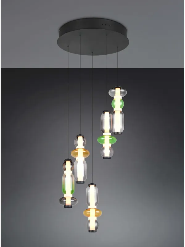 Lampadario a sospensione moderno a led vetri multicolor TR722 Novità