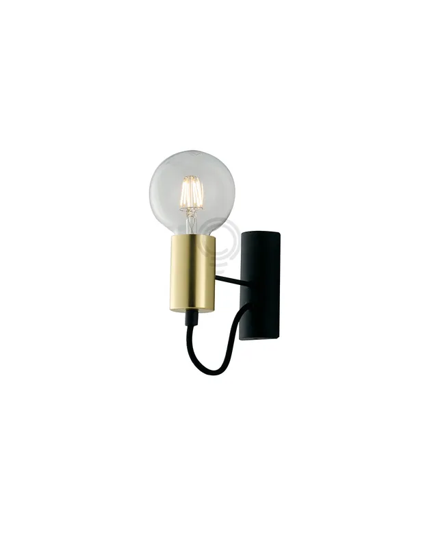 Professionale Applique axon nero-oro 1xe27 5x17x16cm