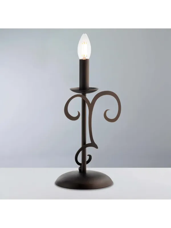 Promozione Lumetto classico in ferro rustico ruggine a 1 luce lgt 286