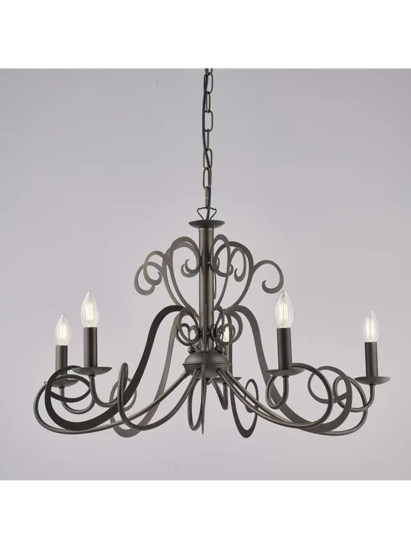 Nuova Collezione Lampadario classico in ferro rustico ruggine a 5 luci lgt 285