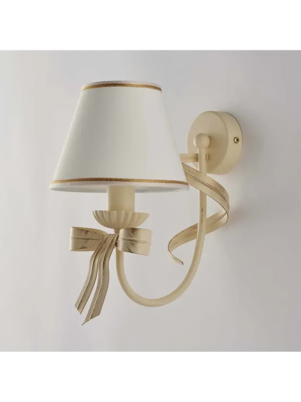 Applique classico in ferro battuto avorio oro a 1 luce lgt 276 Soddisfatti O Rimborsati