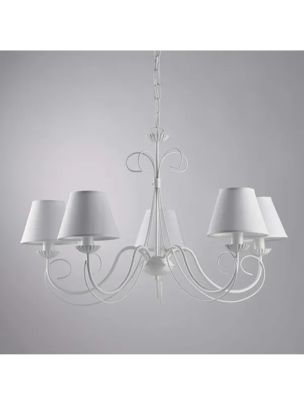 Economico Lampadario contemporaneo shabby bianco a 5 luci lgt 274