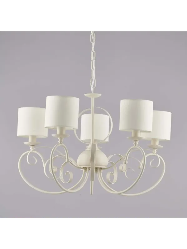 Più Venduto Lampadario contemporaneo shabby avorio a 5 luci lgt 271