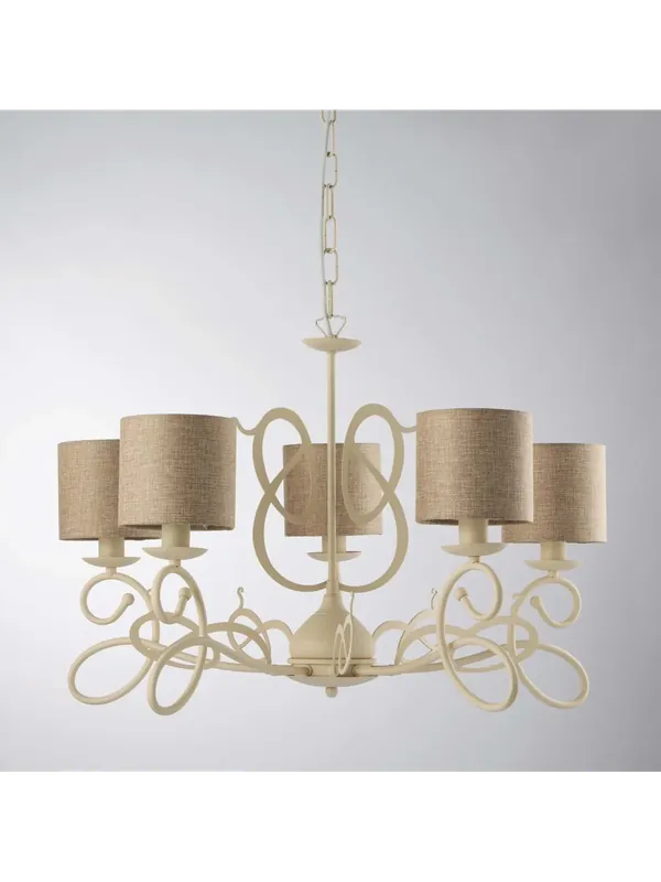 Solo Oggi Lampadario contemporaneo shabby avorio a 5 luci lgt 268