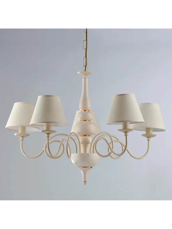 Lampadario contemporaneo shabby avorio e oro a 5 luci lgt 264 Bestseller