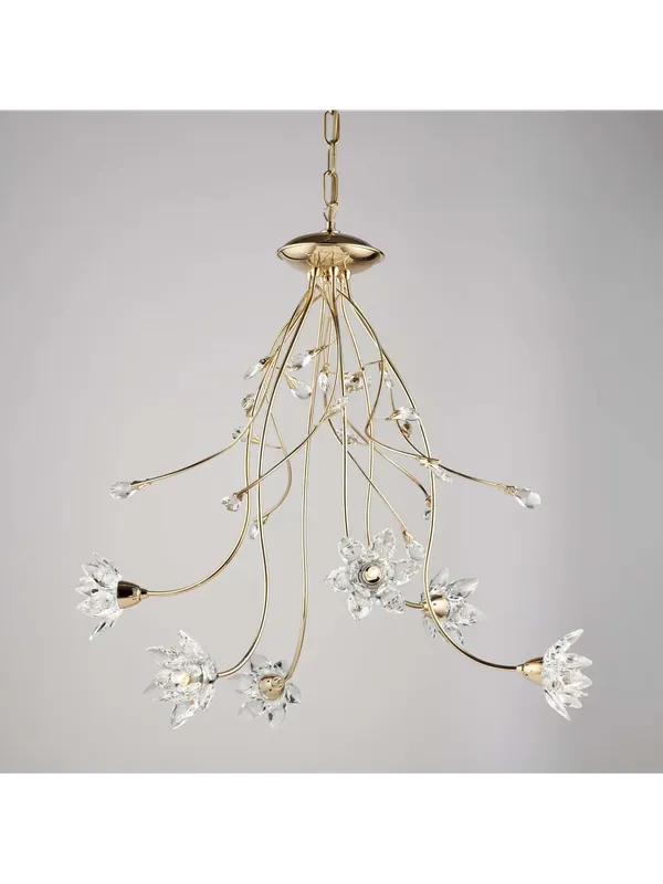 Offerta Speciale Lampadario classico oro in cristallo a 6 luci luxury design swarovsky lgt 260